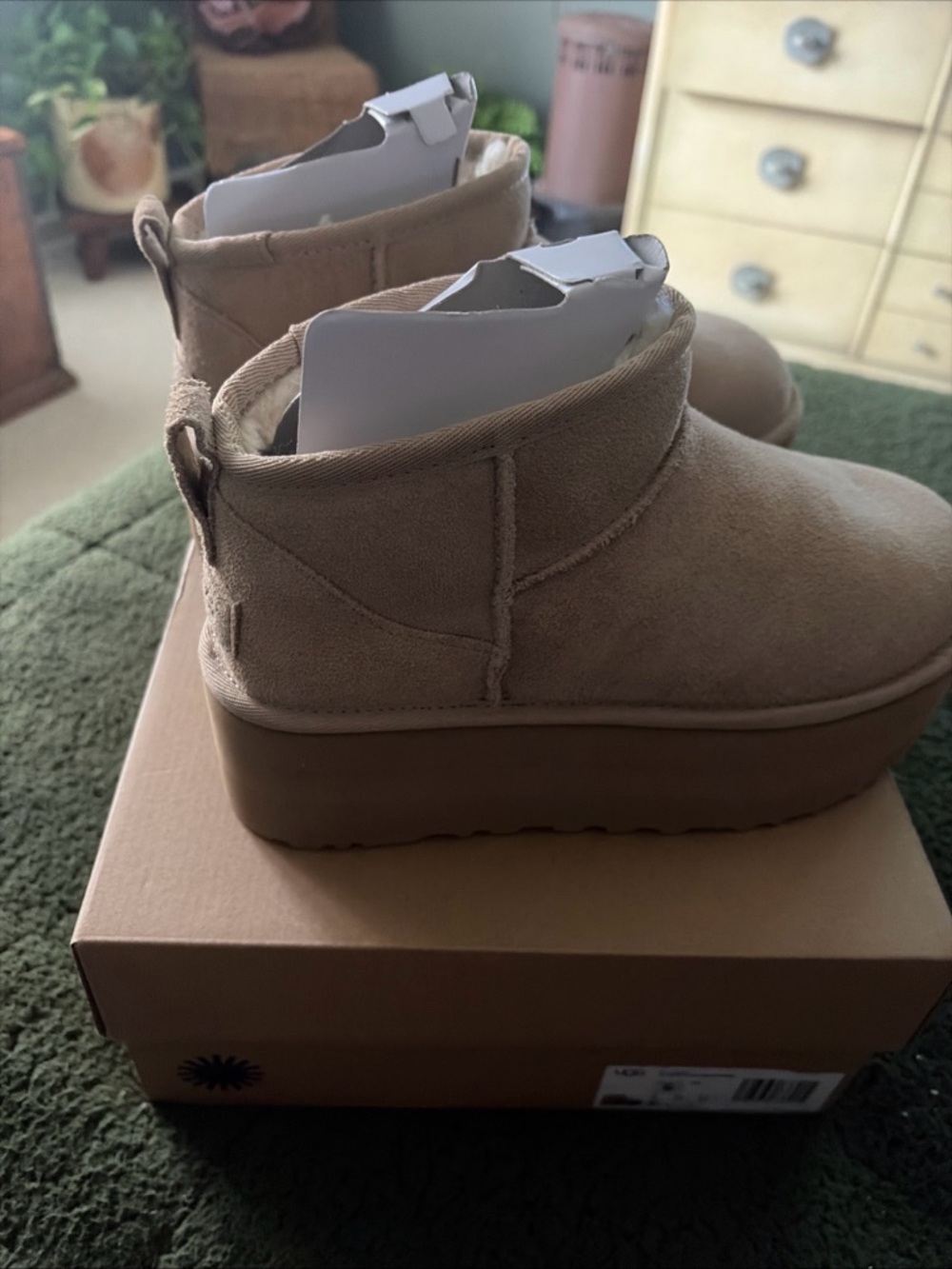 UGG  Platform Ankle Boots in Sand - Picture 2 of 4